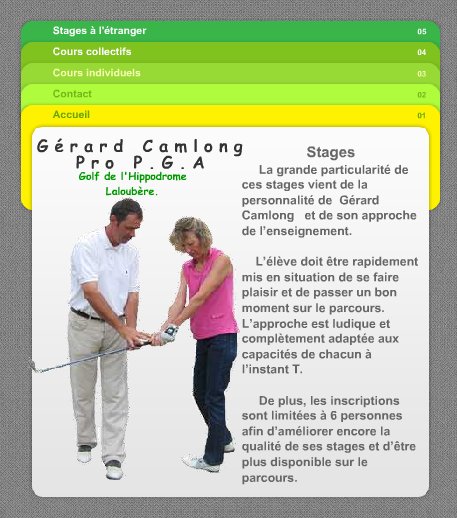 Le site de Gerard CAMLONG, votre PRO de Golf en Midi-Pyrnes