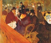 Toulouse-Lautrec, Au Moulin Rouge 1892. Cette reproduction d'une oeuvre d'art ainsi que l'oeuvre originelle font partie du domaine public mondial en raison de la date de la mort de l'auteur de l'oeuvre, ou de sa date de publication.