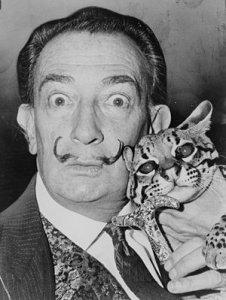 Description Salvador Dali with ocelot and cane - Source Library of Congress. New York World-Telegram & Sun Collection. http://hdl.loc.gov/loc.pnp/cph.3c14985 - Date 1965 - Author Roger Higgins, World Telegram staff photographer